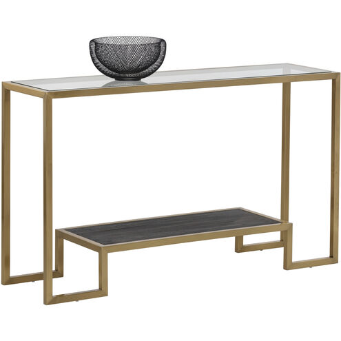 Carver 51 X 13.75 inch Clear / Matte Gold Console Table